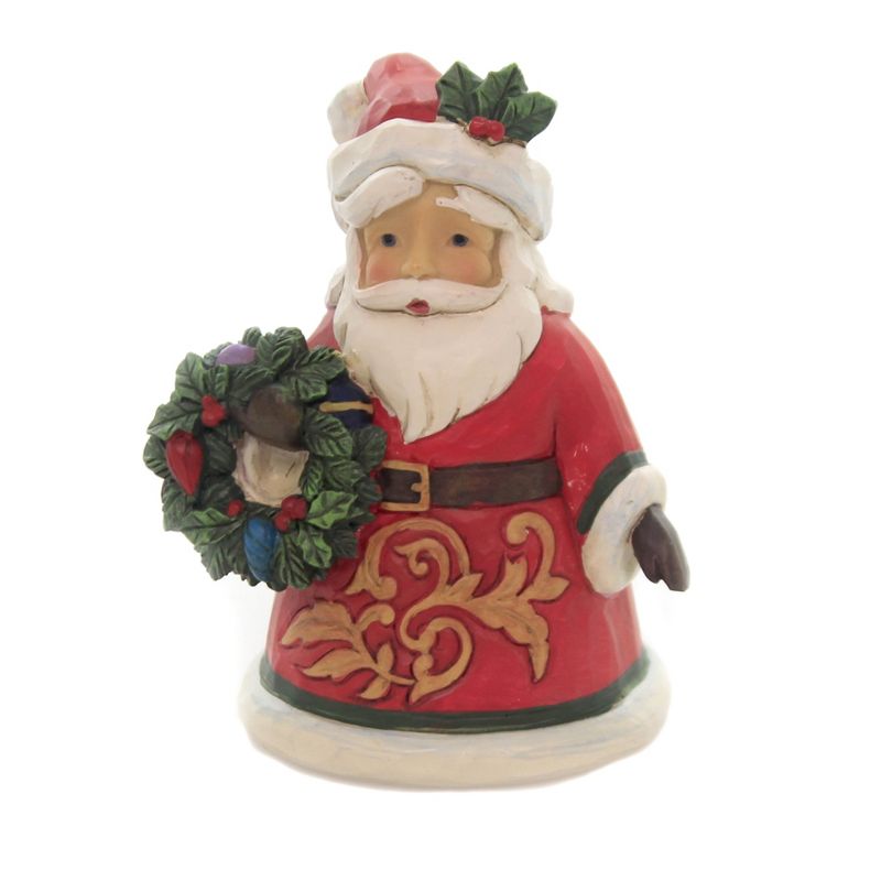 Jim Shore 3.5" Mini Santa Holding Wreath Christmas Heartwood Creek  -  Decorative Figurines
