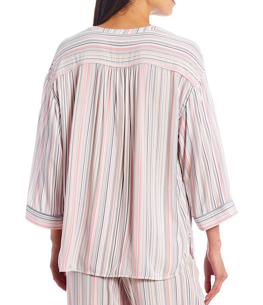 Donna Karan Striped Print Woven Coordinating Sleep Top