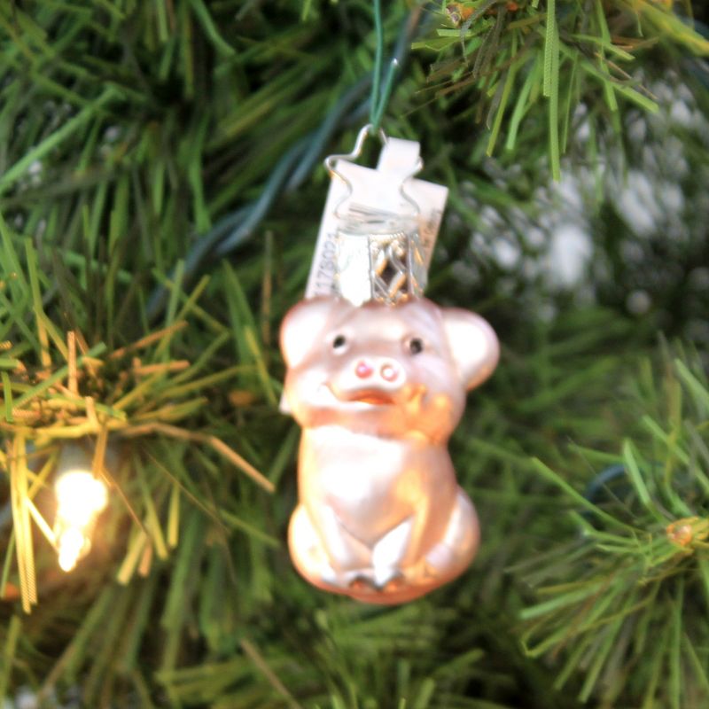 Inge Glas 2.0" Mini Pig Ornament Easter Christmas  -  Tree Ornaments