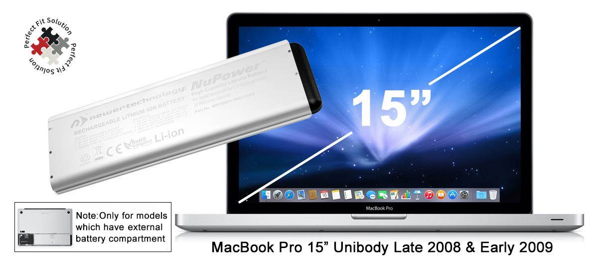 Newer Tech Nwtbap15mbu54rs Macbook Pro(r) 15 Unibody Replacement Battery