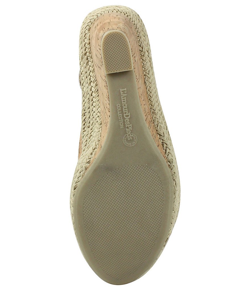L'Amour Des Pieds Iksha Ankle Strap Cork Platform Wedge Sandals