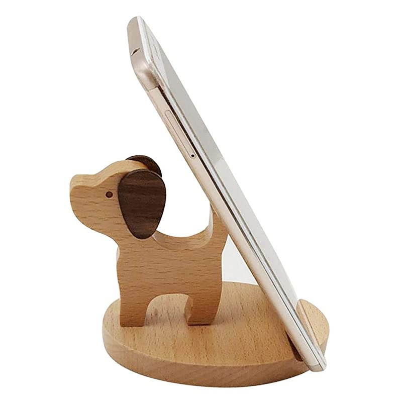 Cute Cell Phone Tablet Holder Stand Wooden Smartphone Desktop Holder Compatible for iPhone XSXRX87 Plus11 Pro MaxSamsung GalaxyAndroid Smartphone