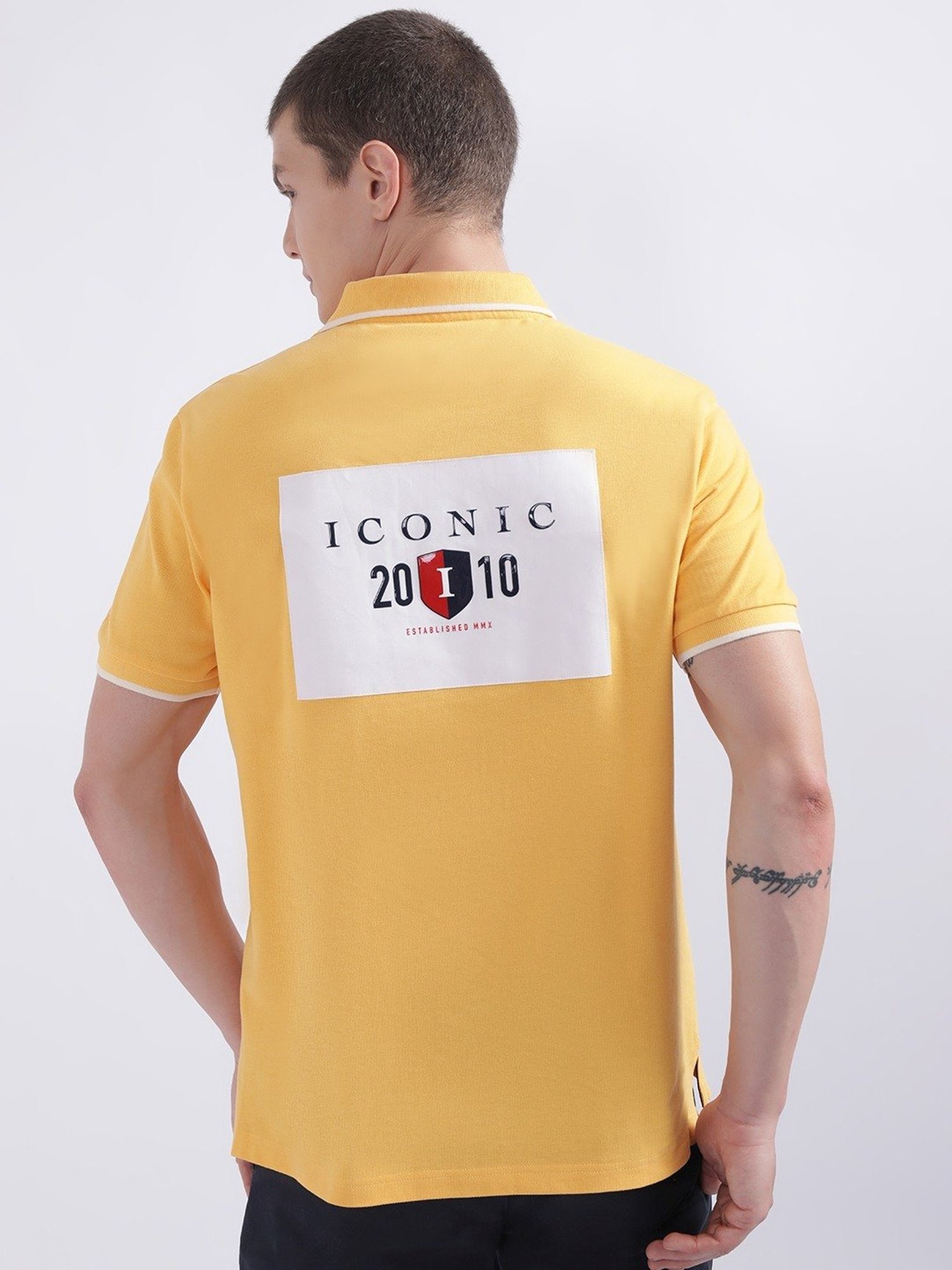 Iconic Men Typography Regular Fit Cotton T-shirt
