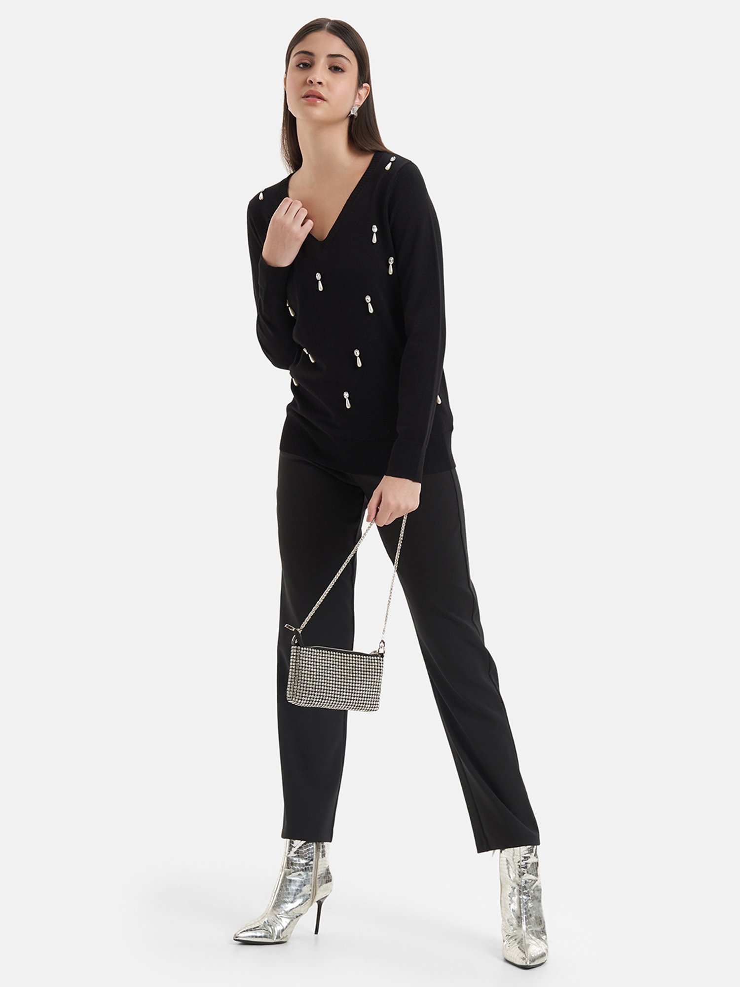 Kazo Black Embellished Pullover