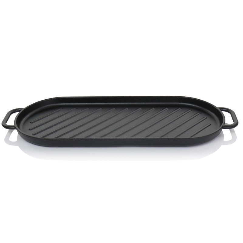 Gibson Home 2-Piece Calvary Nonstick Cast Iron Grill Pan with Wooden Base