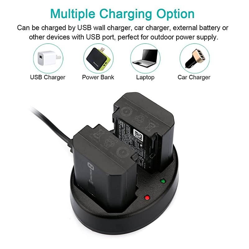 Dual USB Charger for Sony NPFZ100 BCQZ1 and Sony a6600 Alpha 9 Sony A9 Sony Alpha 9R Sony A9R Sony Alpha 9S Sony A7RIII A7R3 Sony a7 III Sony a7R IV Digital Camera