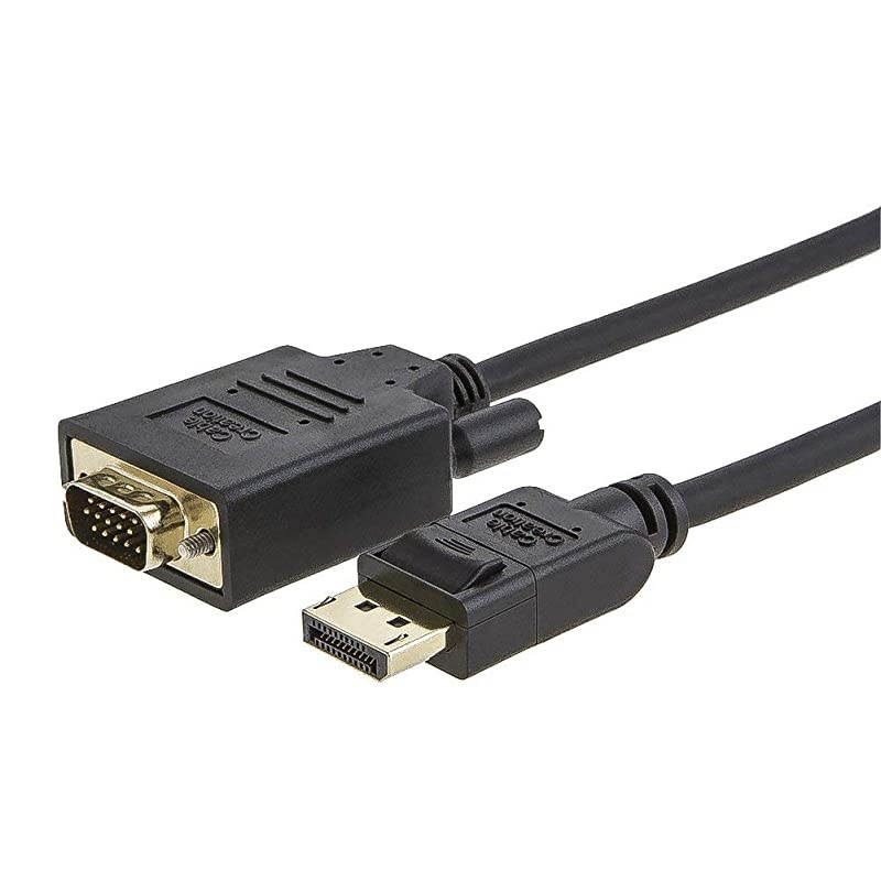 DP to VGA Cable 6ft, [2-Pack]  DisplayPort to VGA Cable Gold Plated, DP Male to VGA Male Cable, Black