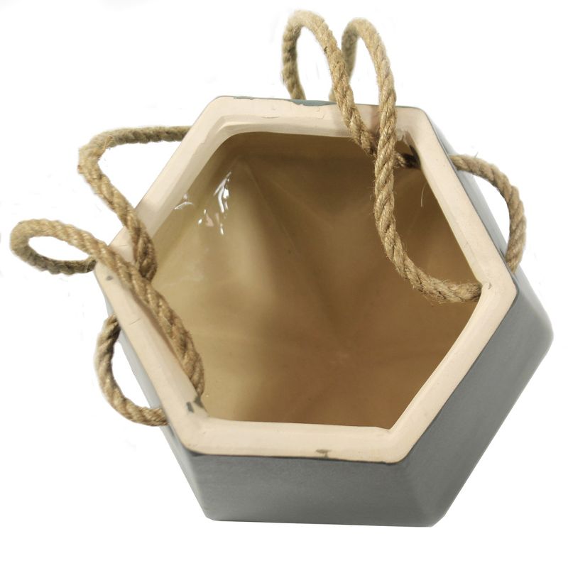 Sullivans Set of 2 Hanging Planters 26"H & 23"H Silver