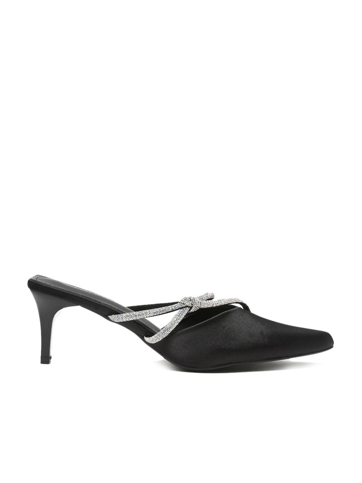Flat N Heels Women's Black Mule Stilettos