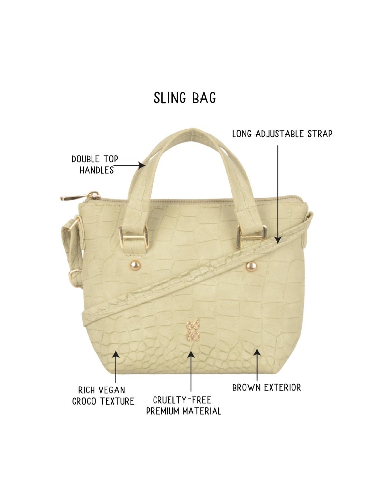 Baggit Beige Textured Small Handbag