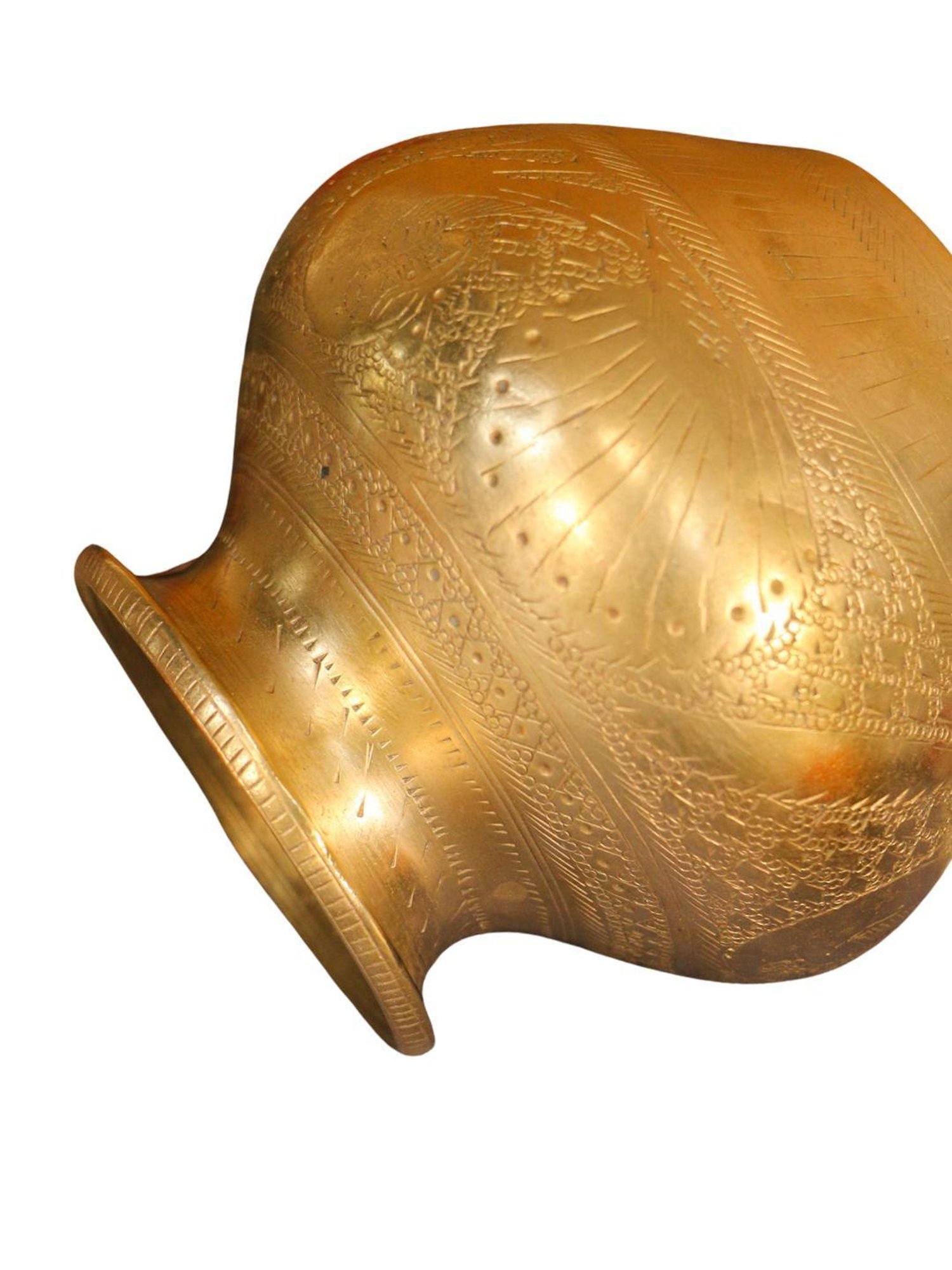 Ambi Intricately Hand Carved Brass Vintage Temple Lota - 300 Ml