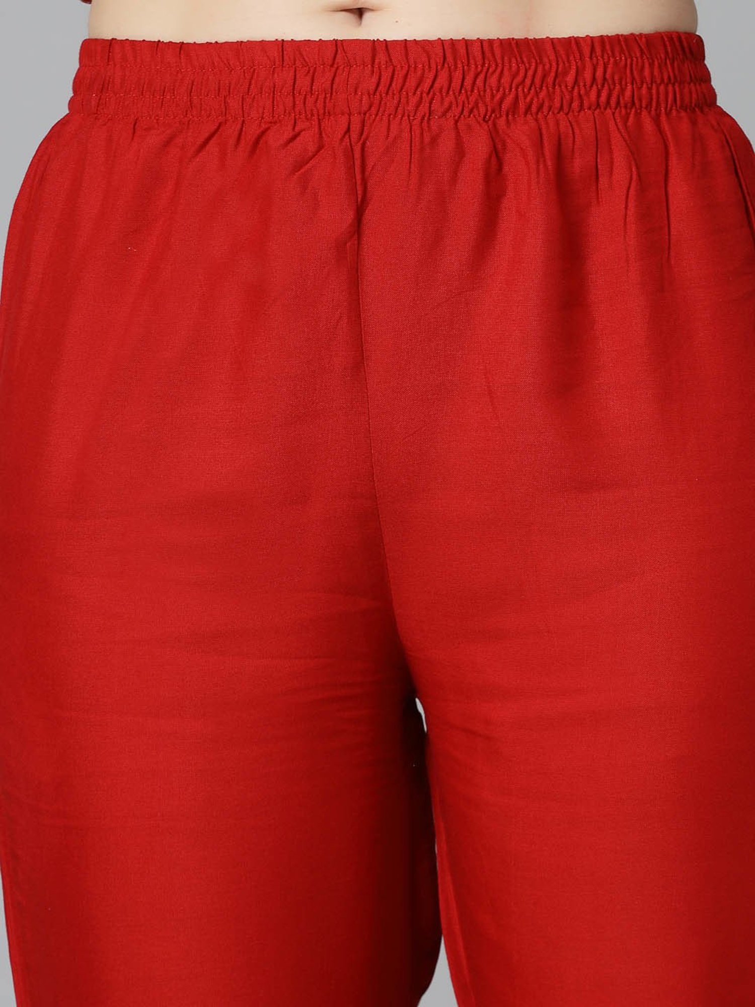 Stylum Red Rayon Embroidered Kurta With Pant & Dupatta