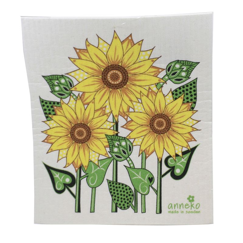 Swedish Dish Cloth 7.75" Sunflowers & Bees Dish Cloth Absorbant Eco-Friendly  -  Dish Cloth