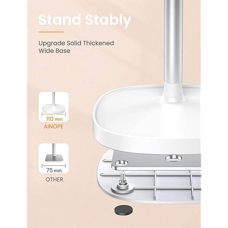 Cell Phone StandAngle Height Adjustable  Cell Phone Stand for DeskThick Case Friendly Phone Holder Stand for Desk Compatible with All Mobile PhonesWhite