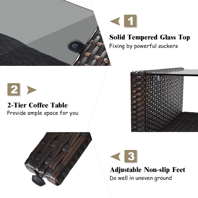 7pc Studio Shine Collection Patio Conversation Set with Sofa, 4 Armchairs & 2 Tables - W Unlimited