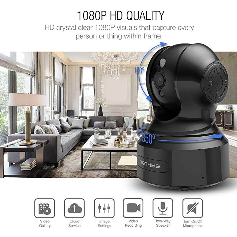 Wireless Security Camera 1080P Indoor Work with Alexa PanTilt WiFi Smart IP Camera Dome Surveillance System wNight VisionMotion Detection2Way AudioCloud for HomeBusiness Baby Monitor