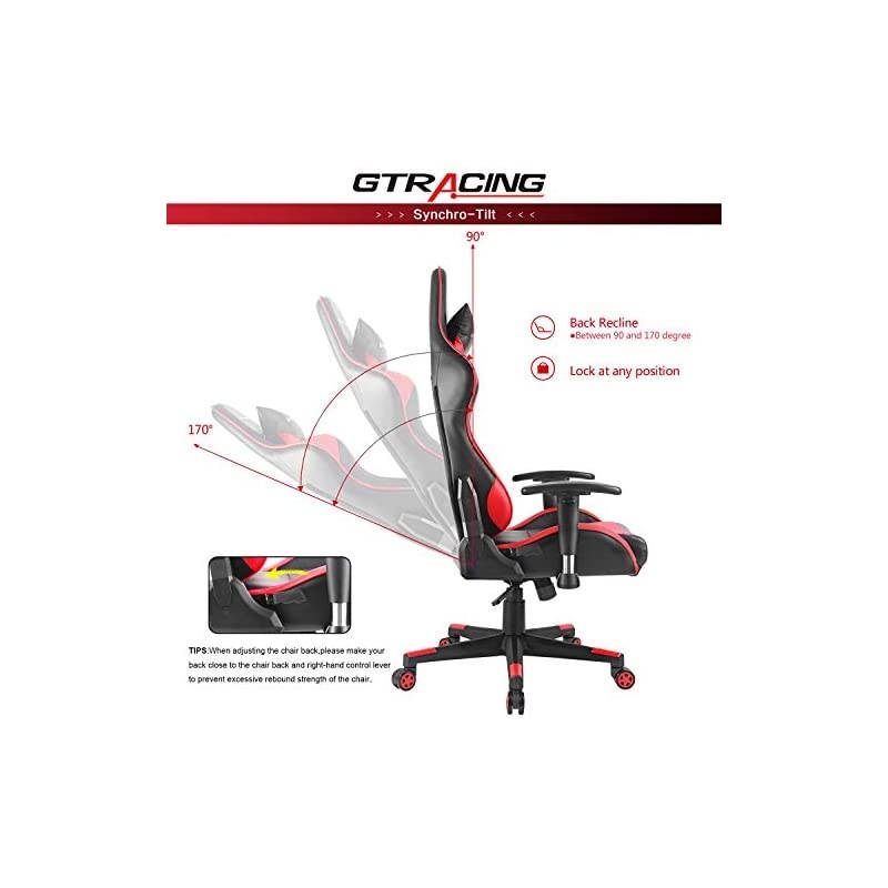 Chair Racing Office Chair Pu Leather High Back Computer Desk Chair Ergonomic Swivel Chair with Headrest and Lumbar Support Blue