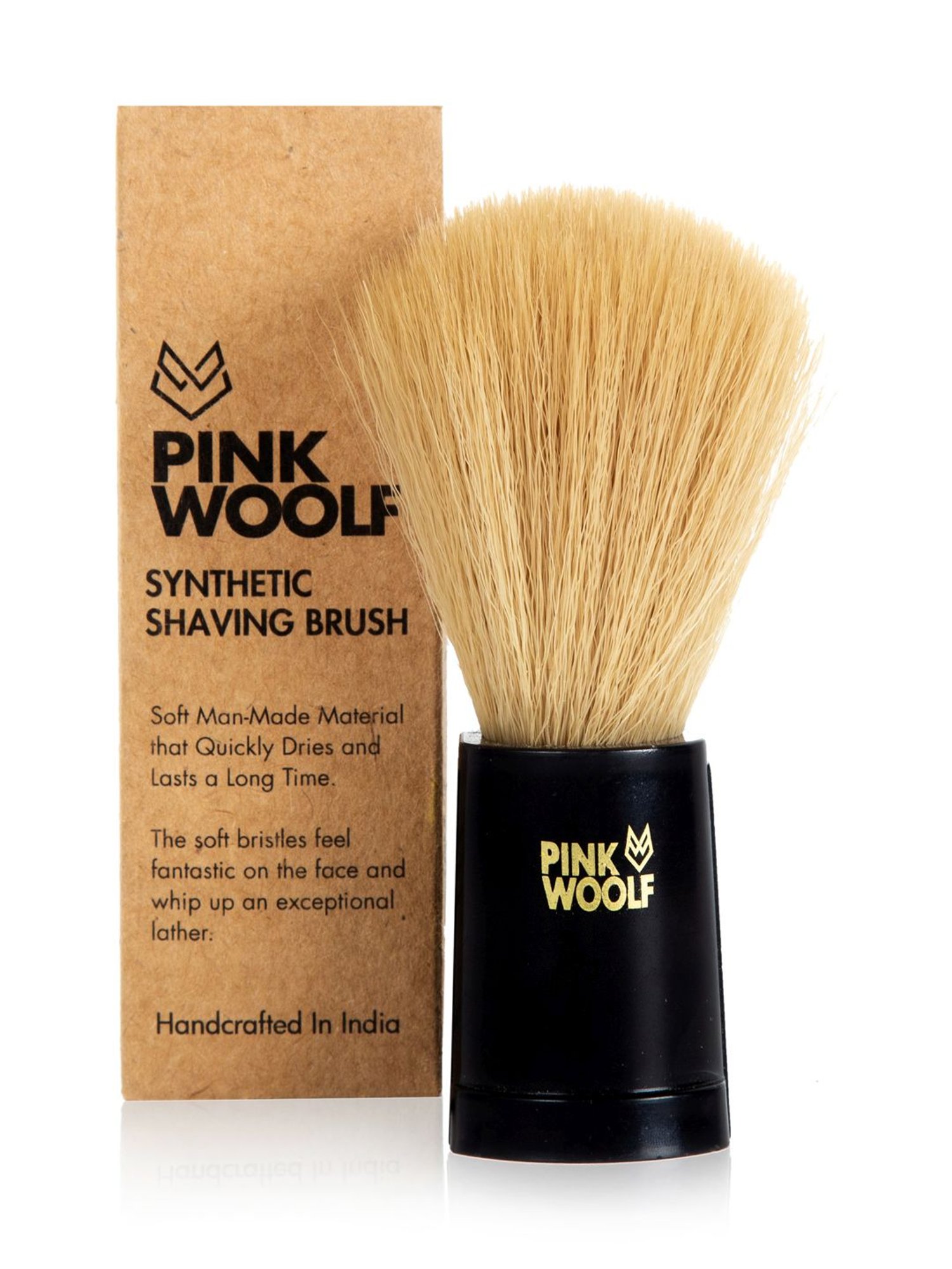 Pink Woolf Shaving COMBO Soft Bristles Shaving Brush and Shaving Soap REFILL Oudh & Sandalwood