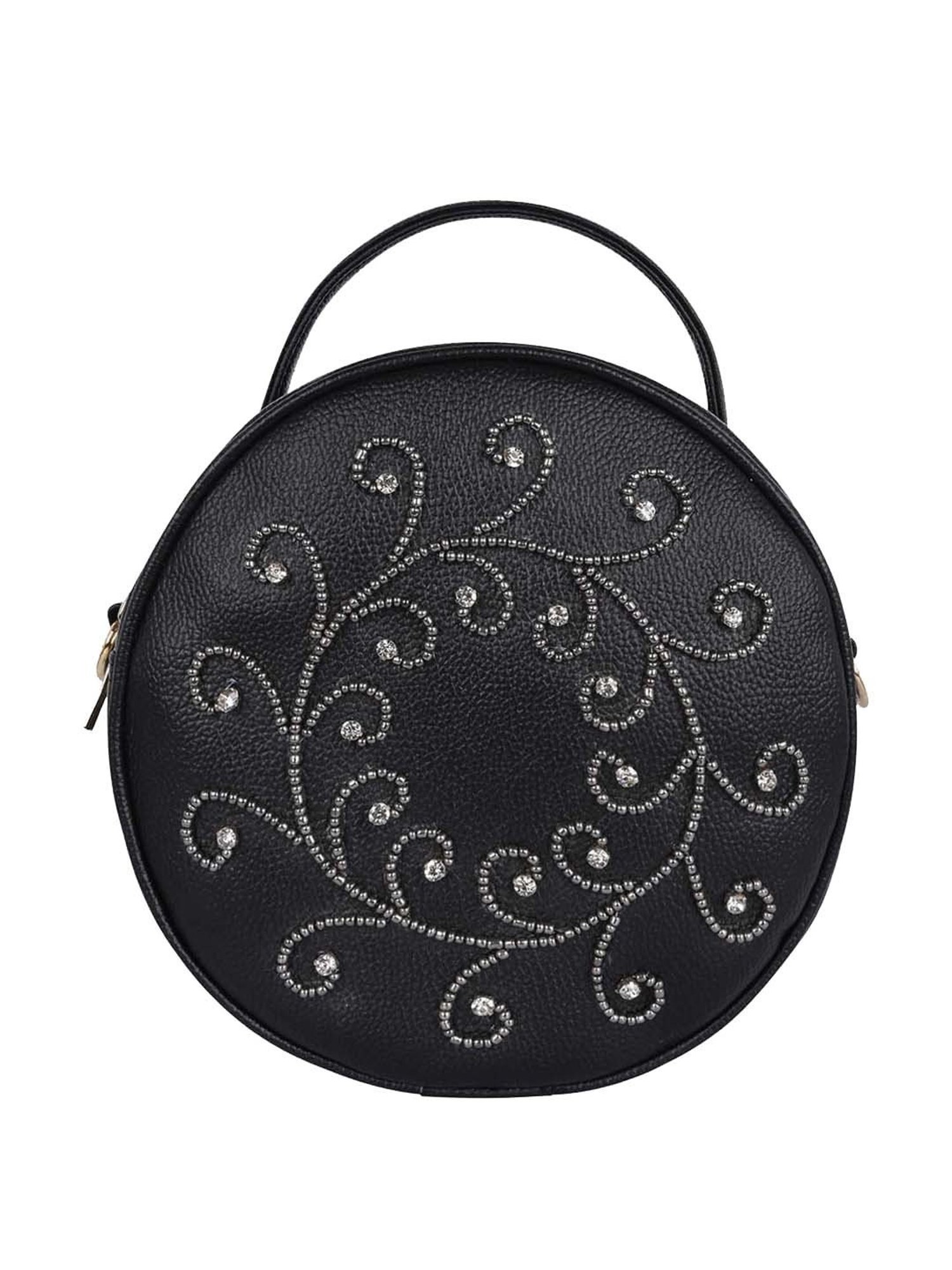 Bagsy Malone Black Embellished Medium Sling Handbag