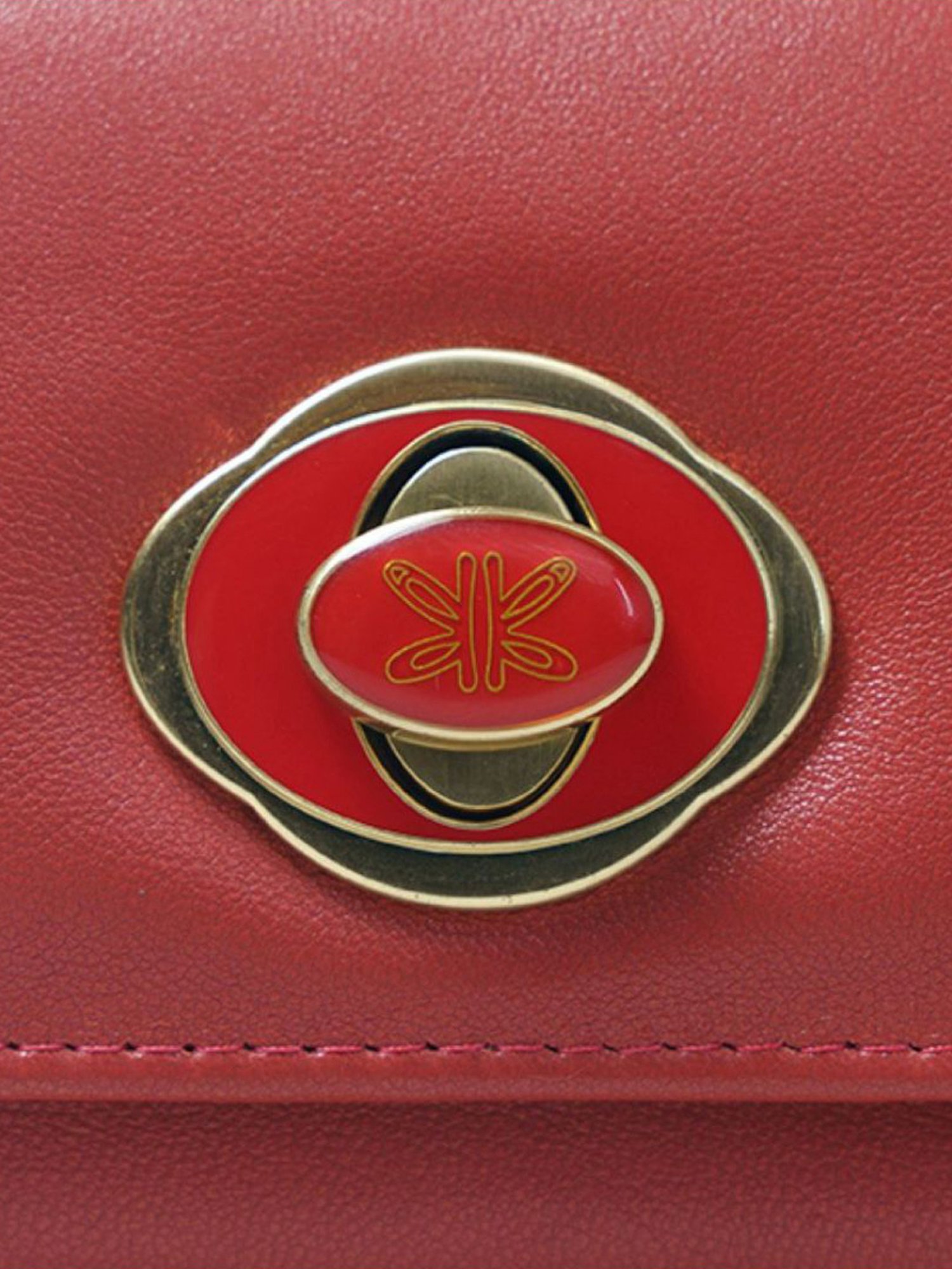 RI2K London Red Leather Tri-Fold Wallet