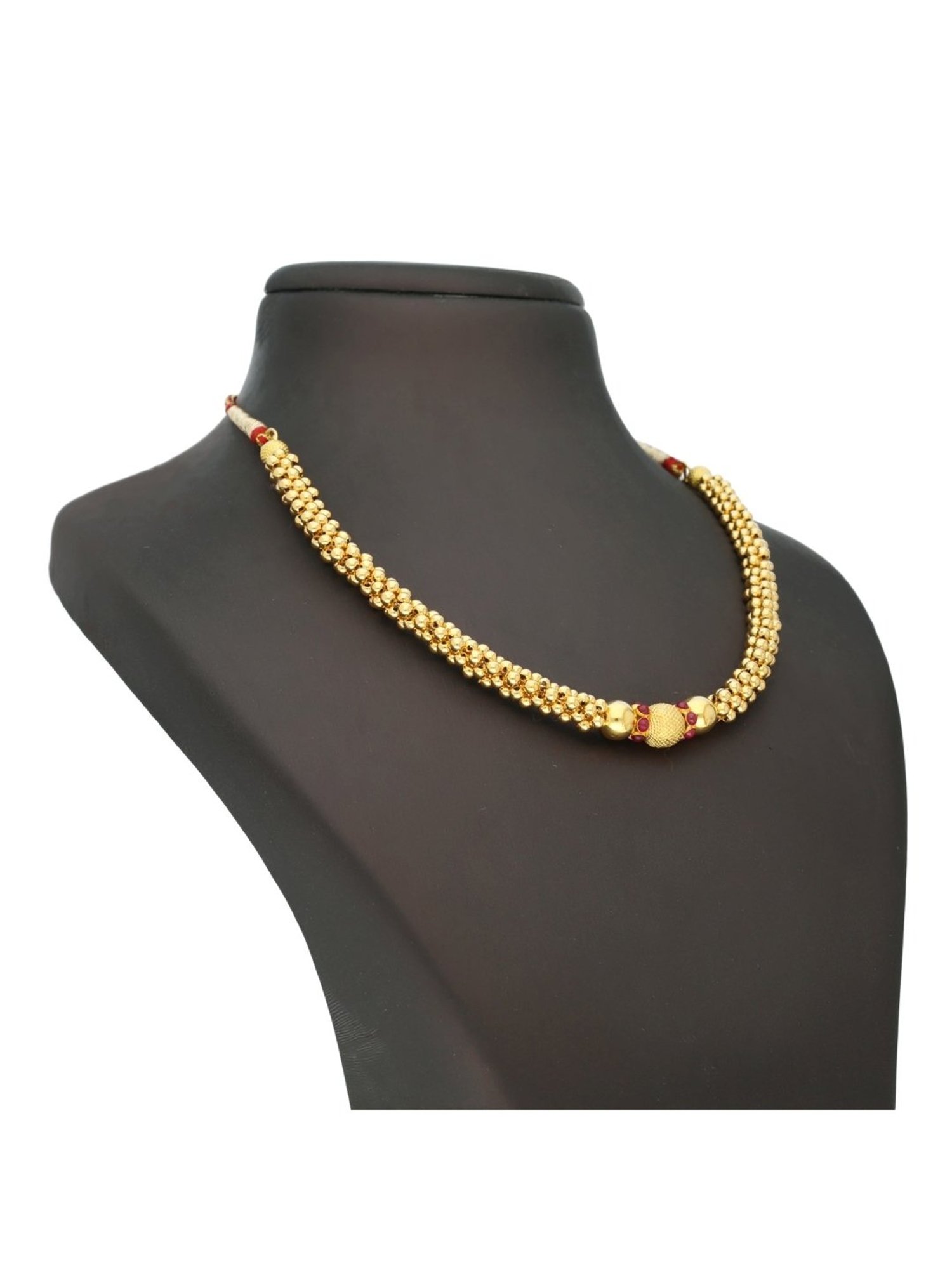 Malabar Gold and Diamonds 22k Gold Semi-Long Tushi Matinee Necklace For Women