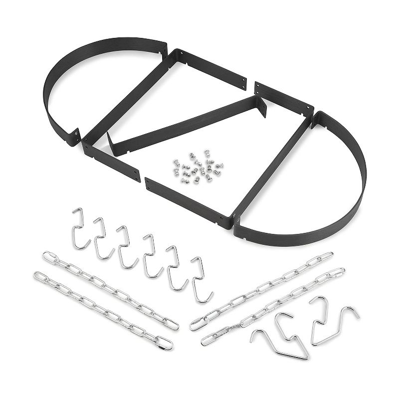 Calphalon GO1836KI 18 Inch x 36 Inch Oval Hard Anodized Aluminum Hanging Pot and Pans Space Saving Storage Rack for Kitchen Ceiling, Black