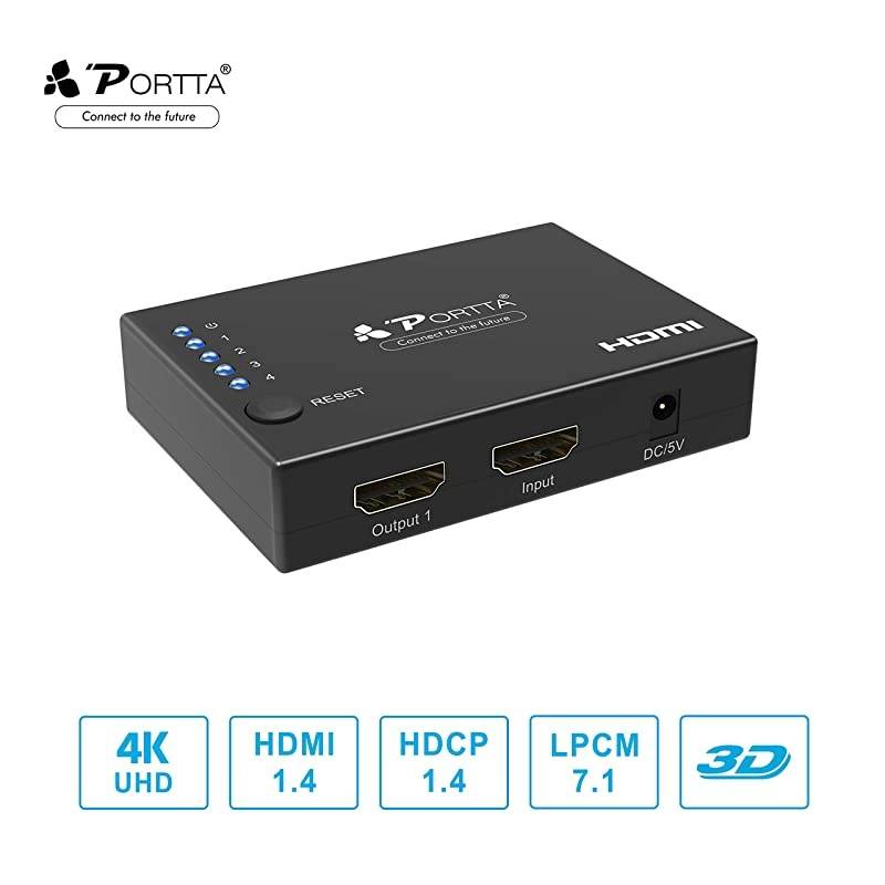4PET0104 4 port 4-port 1-in 4-out HDMI Certified 1.4, 4Kx2k Support 3D, 1.3 compatible Amplified Splitter Switch PS3 XBOX360 Blu-ray HDTV