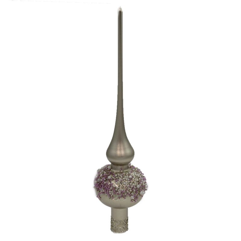 Christina's World 10.25" Petite Pewter & Pearls Finial Tree Topper Spring Wedding  -  Tree Toppers