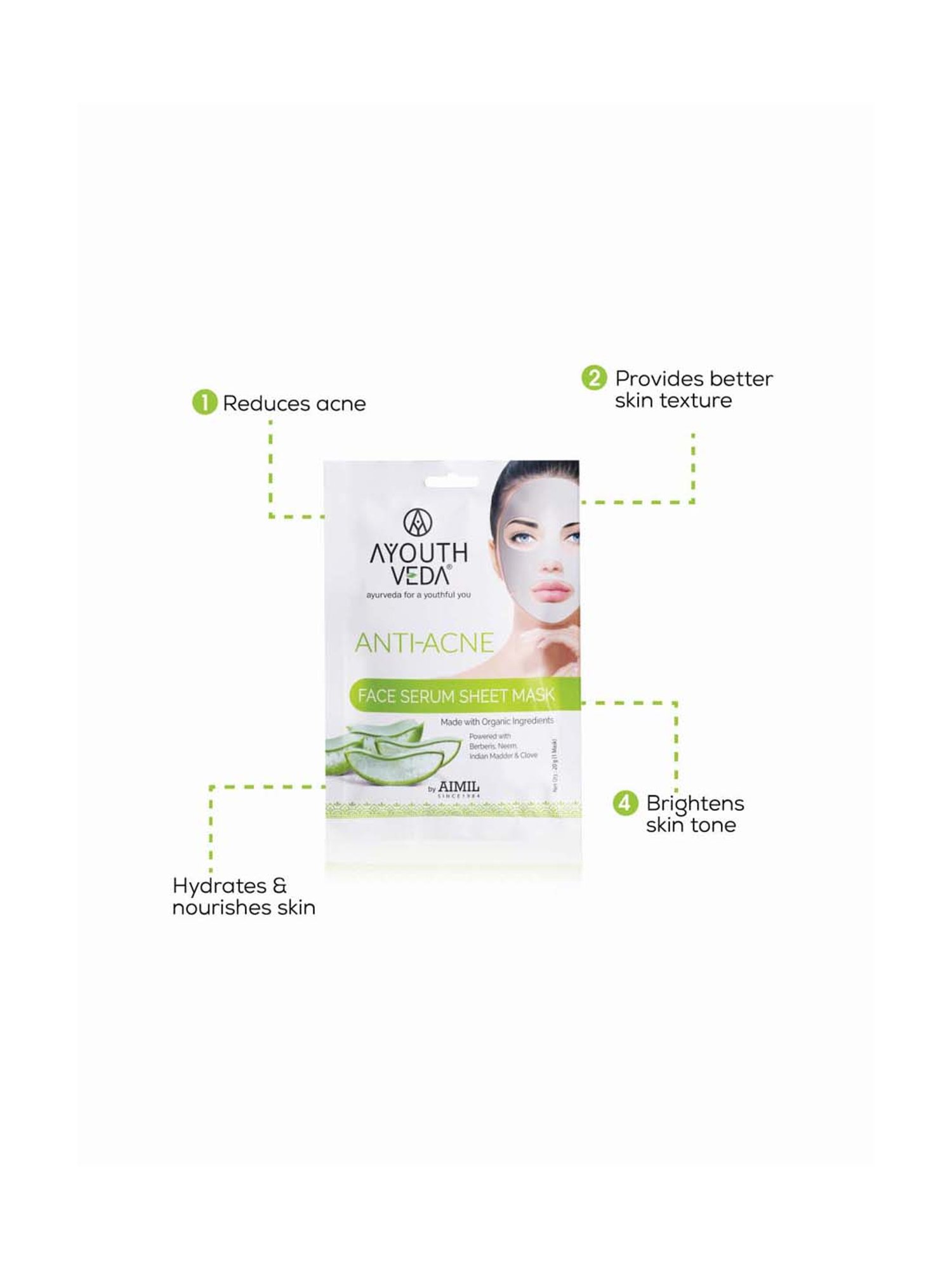 MONDSUB WitchHazel+Lavender+Q10 Sheet Masks (Pack of 3) - 20 gm Each