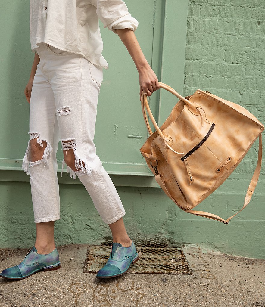 Bed Stu Rockaway Stitch-Detail Distressed Satchel Bag