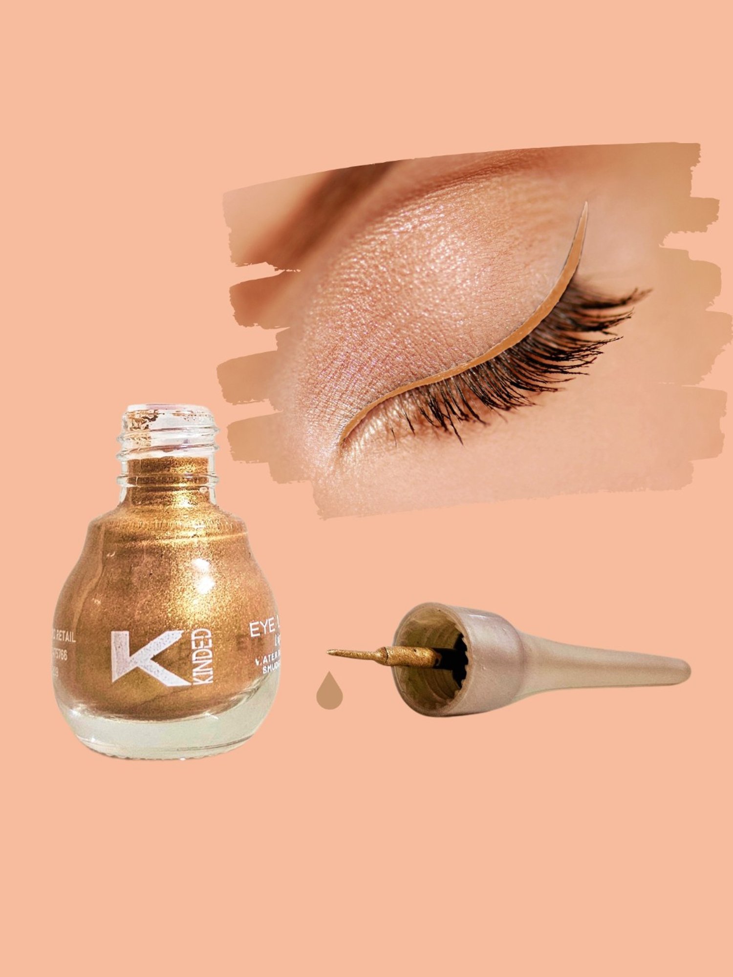KINDED Liquid Eye Liner Golden Glaze & Greyish Silver Combo