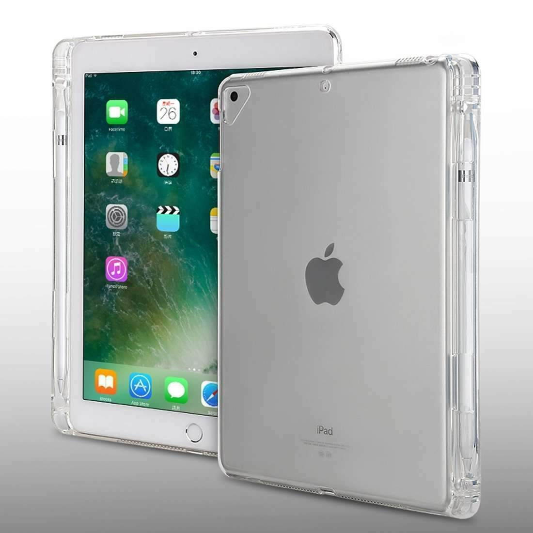 AMZER Clear Shockproof TPU Soft Back Case Pen Slot For iPad Pro Air 1 2 9.7 2018