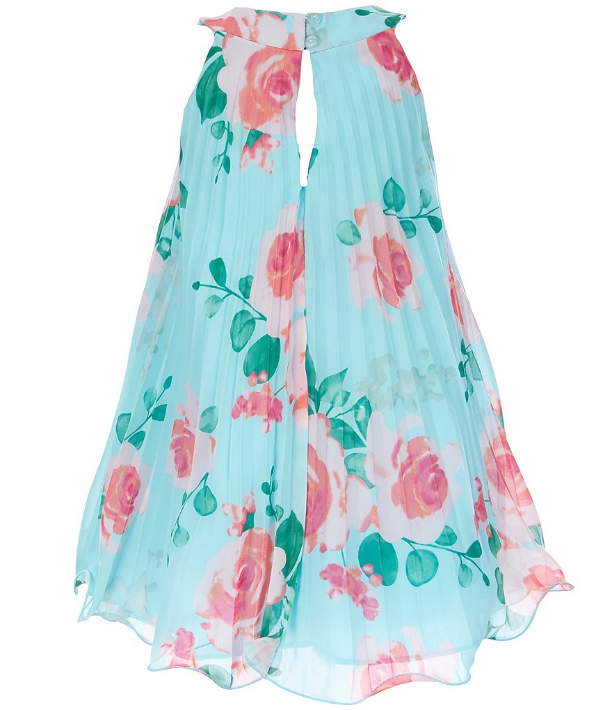 Bonnie Jean Little Girls 2T-6X Floral Pleated Trapeze Dress