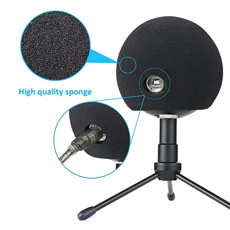 Blue Snowball Mic Boom Arm with Foam Windscreen Suspension Boom Scissor Arm Stand with Pop Filter Cover for Blue Snowball iCE Microphone by
