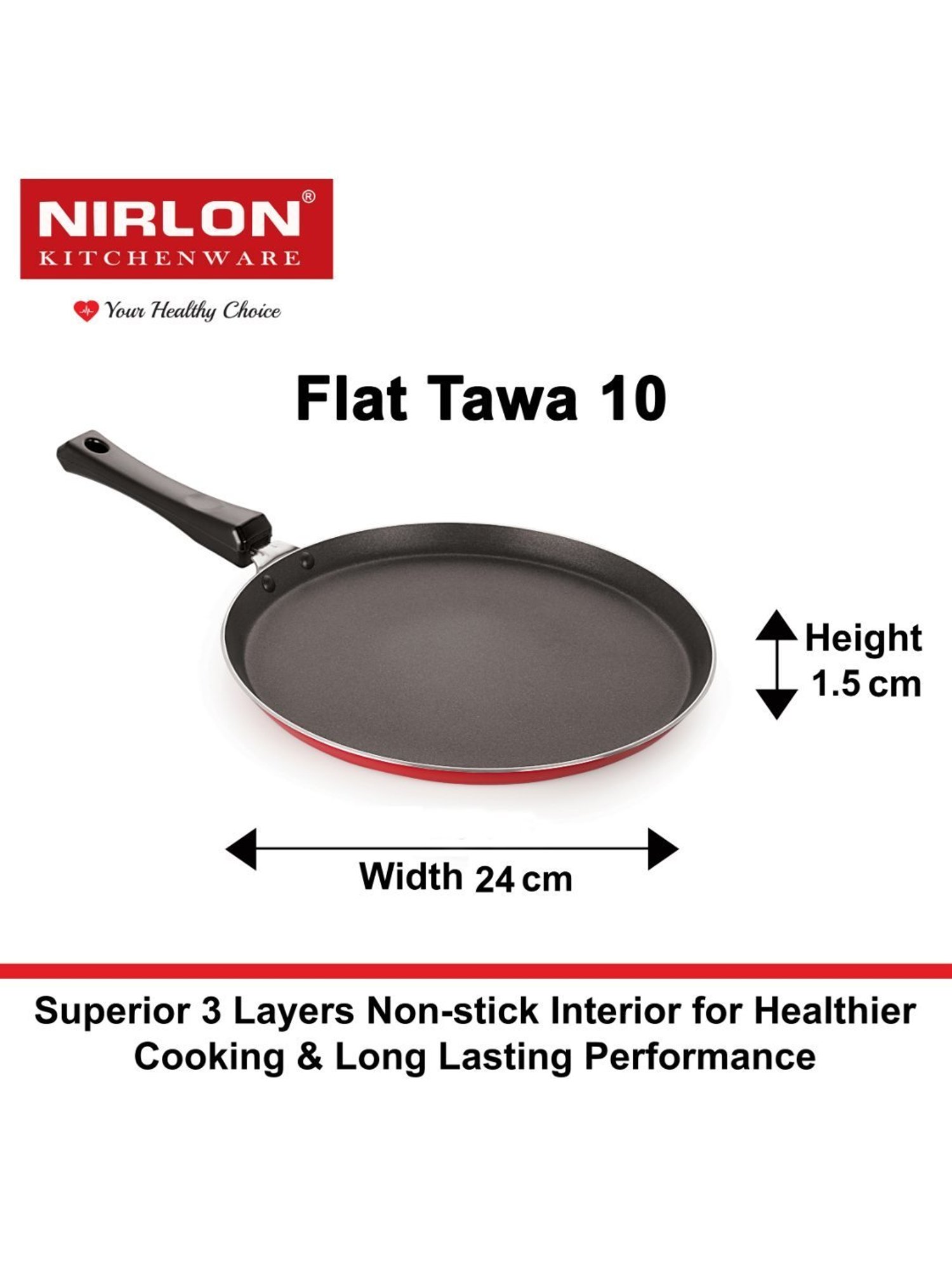 Nirlon Red Aluminium Non-Stick Kitchenware - Set of 4