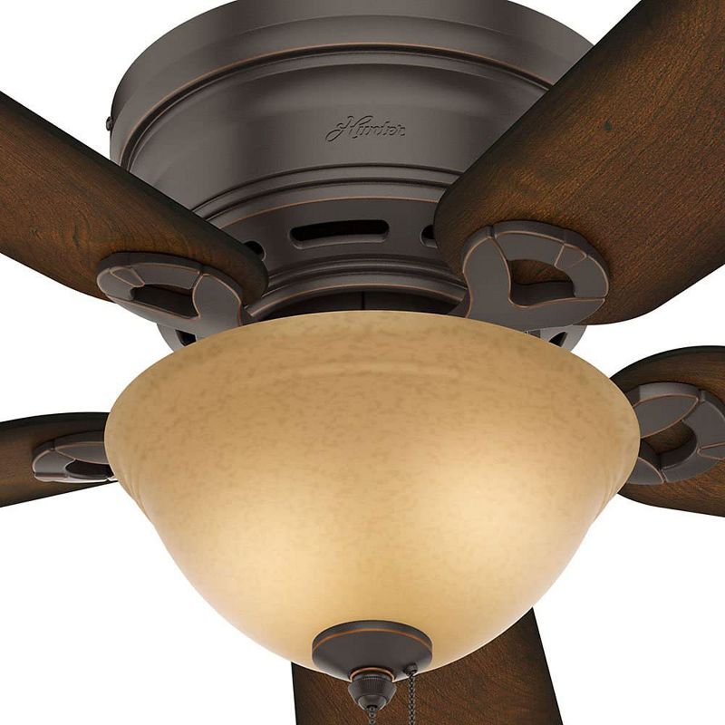 Hunter Fan Company 51023 Conroy Low Profile 42 Inch 5 Blade Ceiling Fan with 2 Energy Efficient 6.5 Watt LED Light Bulbs, Onyx Bengal