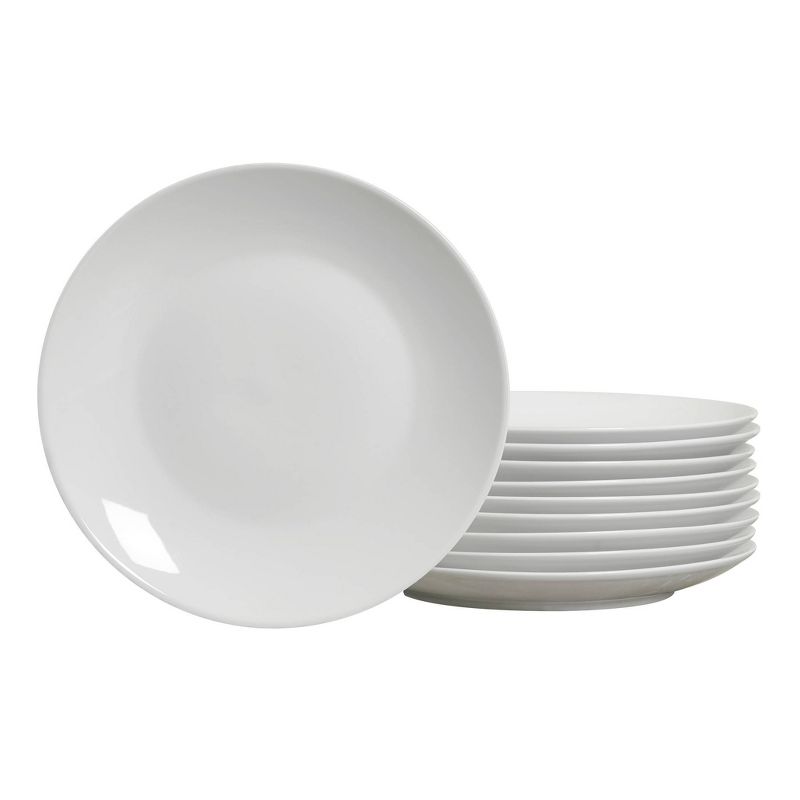 10.5" 10pk Porcelain Round Catering Coupe Dinner Plates White - Tabletops Gallery