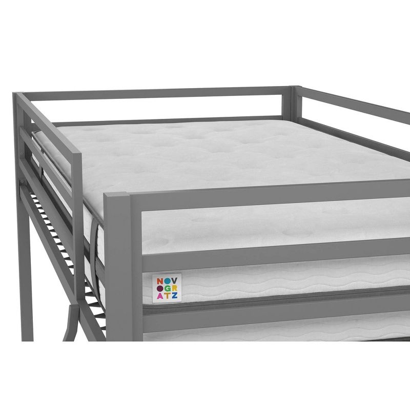 Twin over Twin Maxwell Metal Bunk Bed Gray - Novogratz