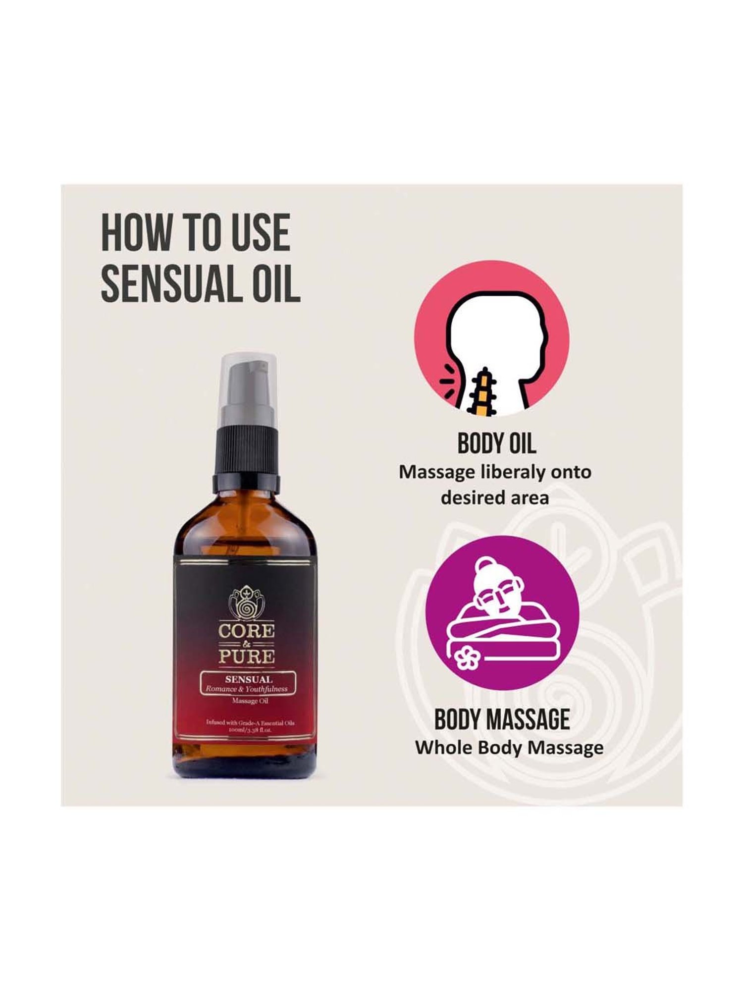 CORE & PURE Sensual Massage Oil - 100 ml