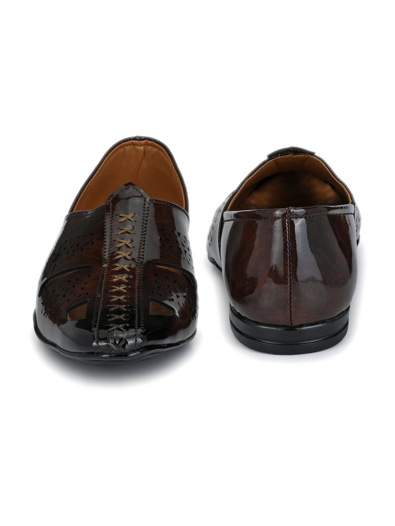 Prolific Dark Brown Ethnic Slip-Ons