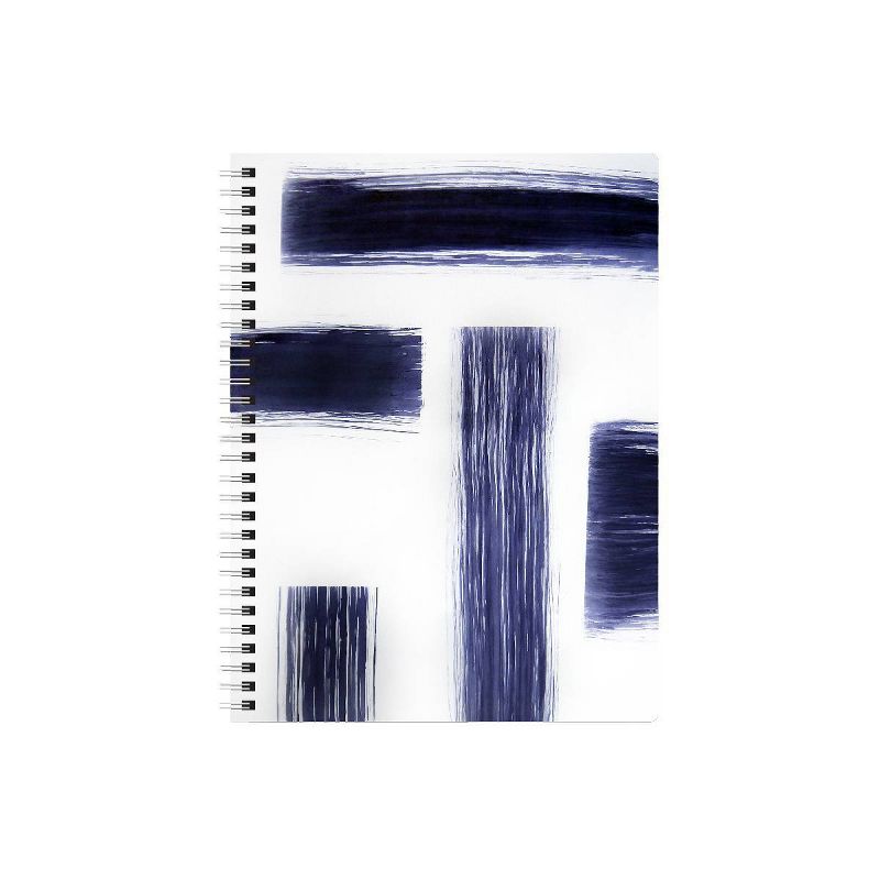 120 sheet 1 Subject Spiral Notebook 7"x5" Twisted Collection Blue Brush Strokes 100% Tree Free - Geo SweetStainable