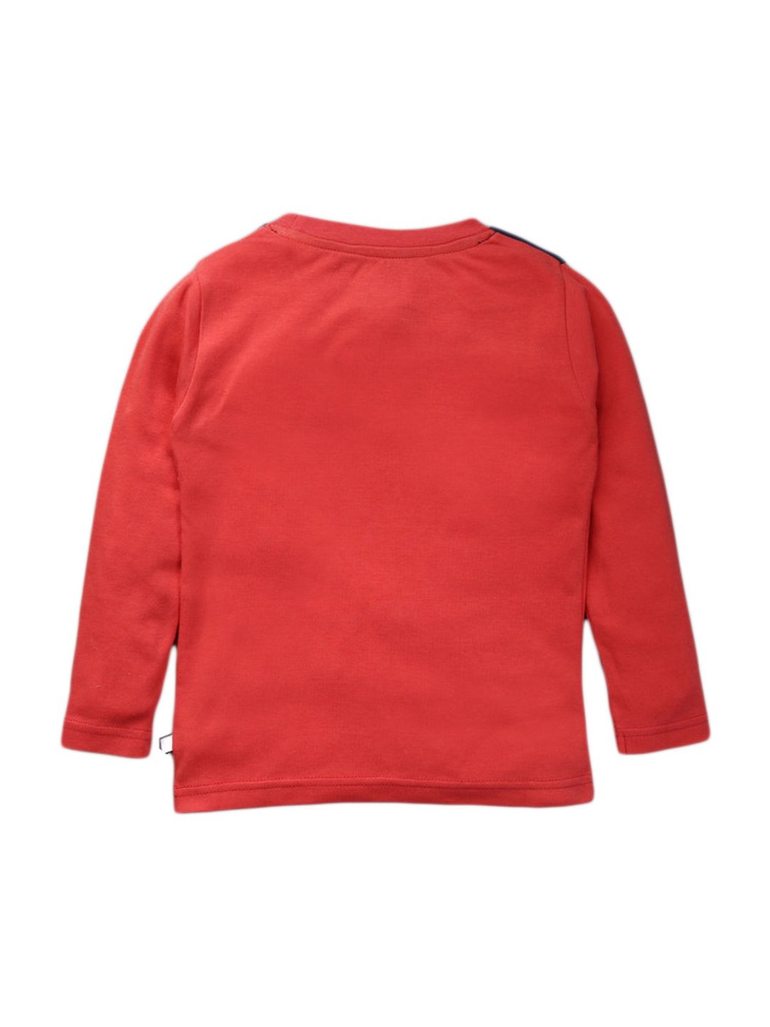 Pranava Kids Red Cotton Patch Work T-Shirt