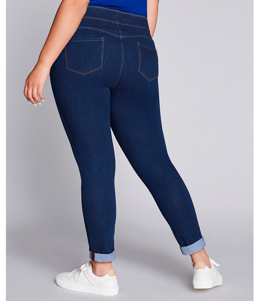 Slim Factor by Investments Plus Size Classic Waist Denim Skinny Cuff Legging