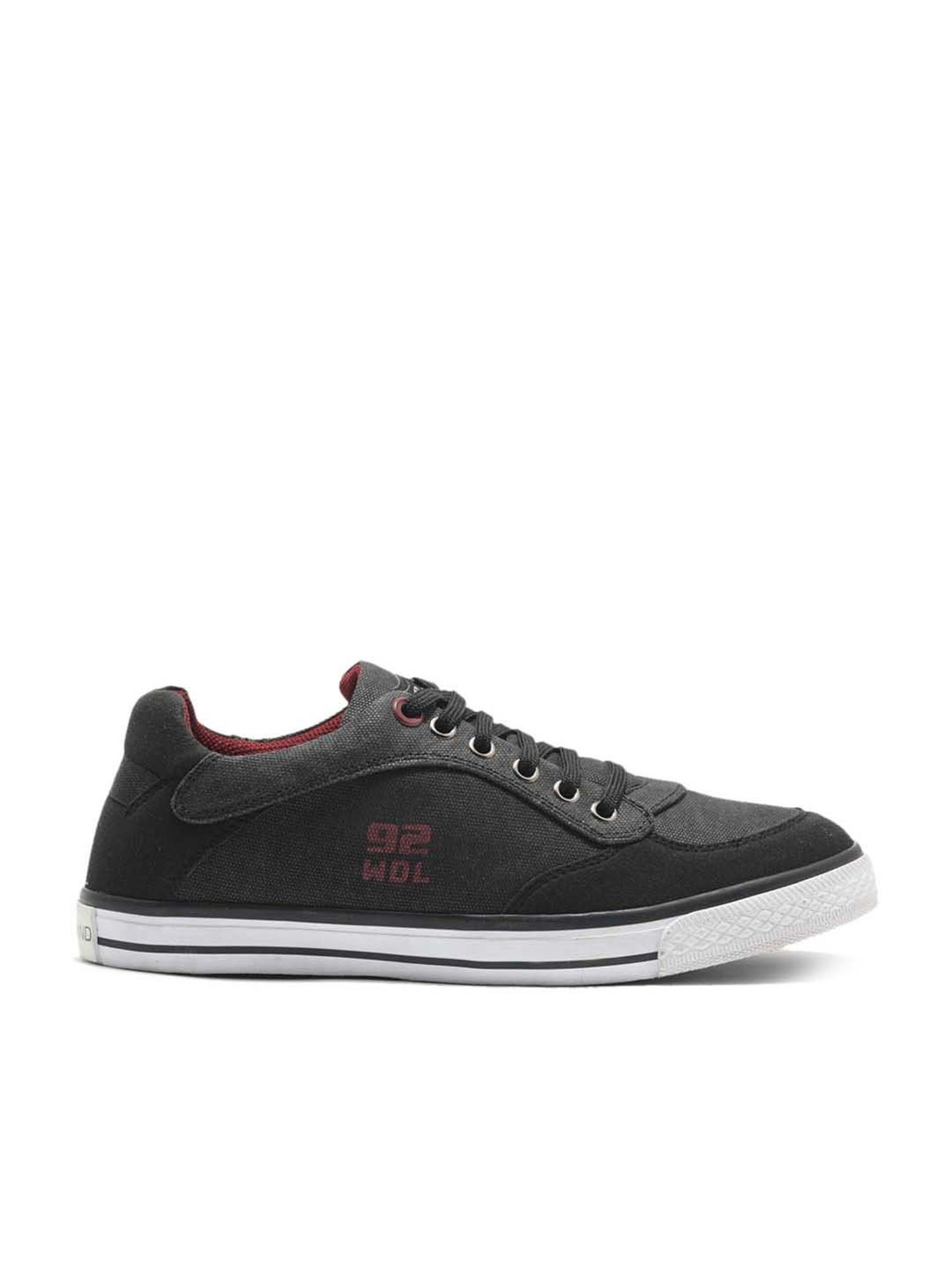 Woodland Men's Coal Black Casual Sneakers