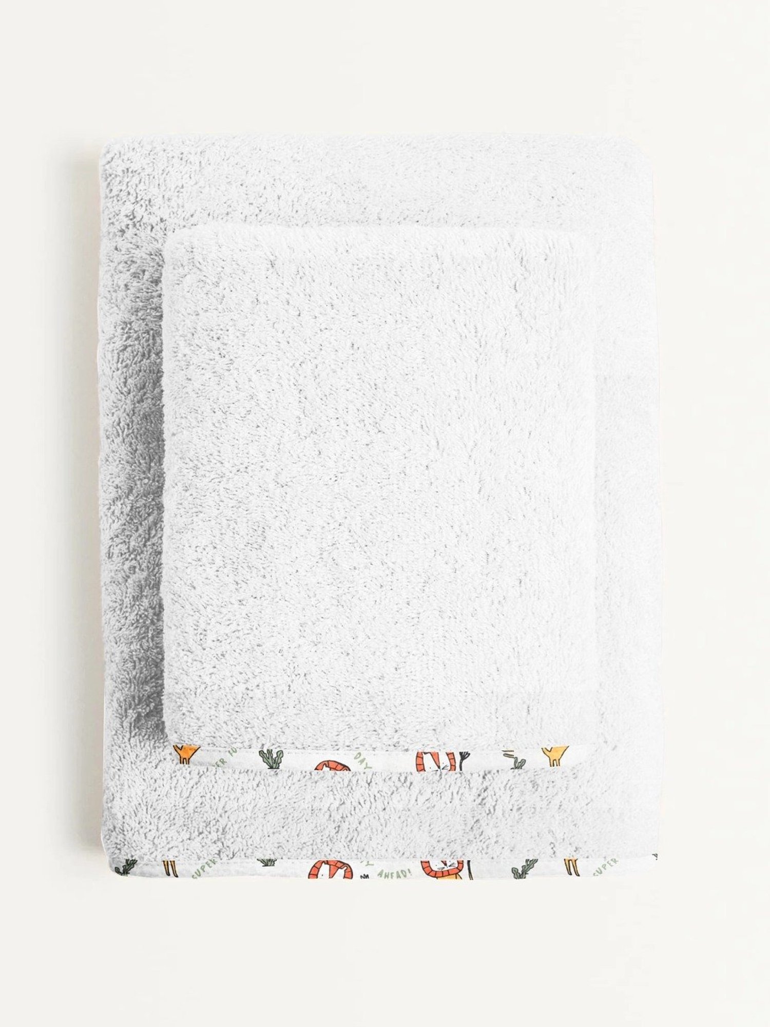The Baby Atelier White Cotton Junior Towel - Set of 2