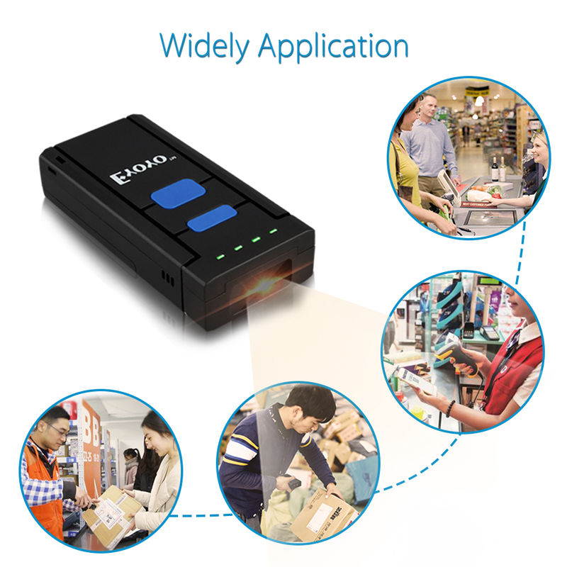 Eyoyo Portable 1D Bluetooth Wireless Barcode Scanner Support Windows Android iOS