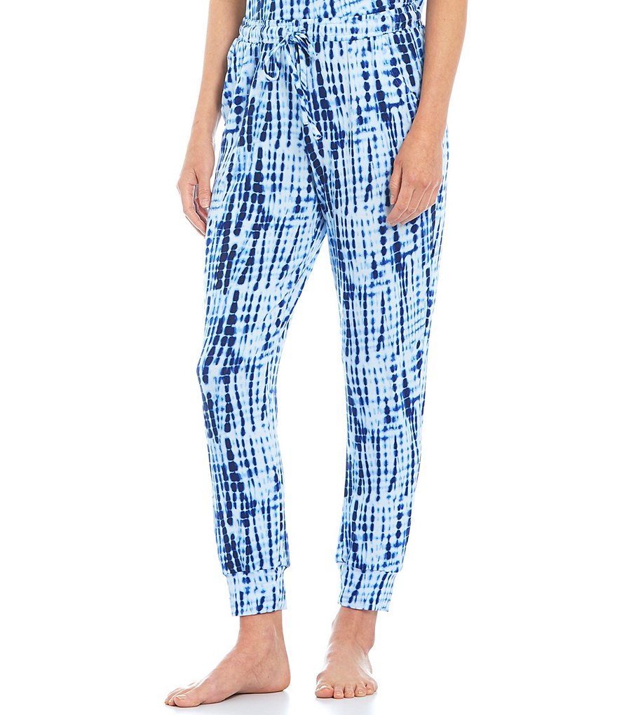 iRelax Printed French Terry Jogger Sleep Coordinating Drawstring Pants