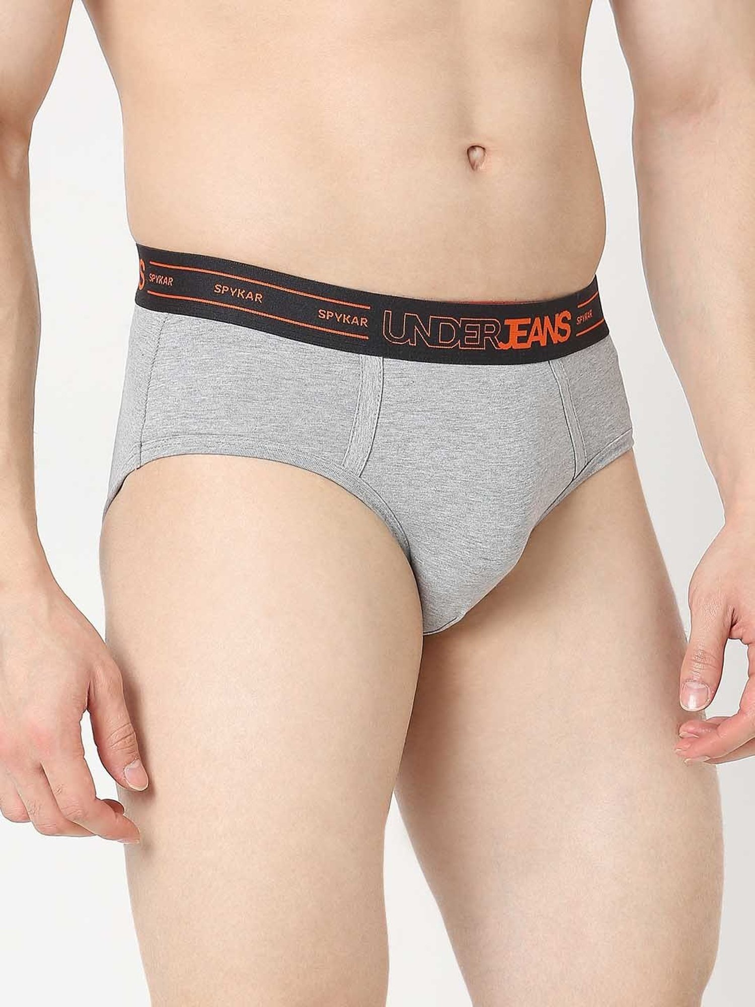 UnderJeans by Spykar Dark Grey Regular Fit Briefs