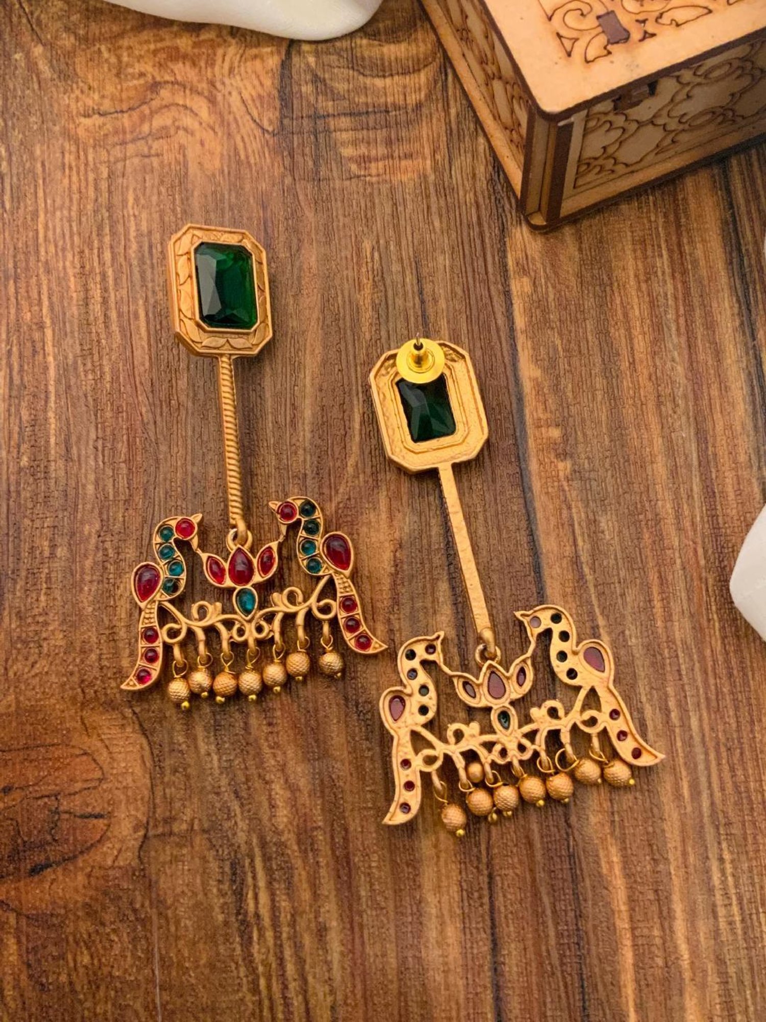 Abdesigns High-Quality Ornamental Gold-Plated Earrings