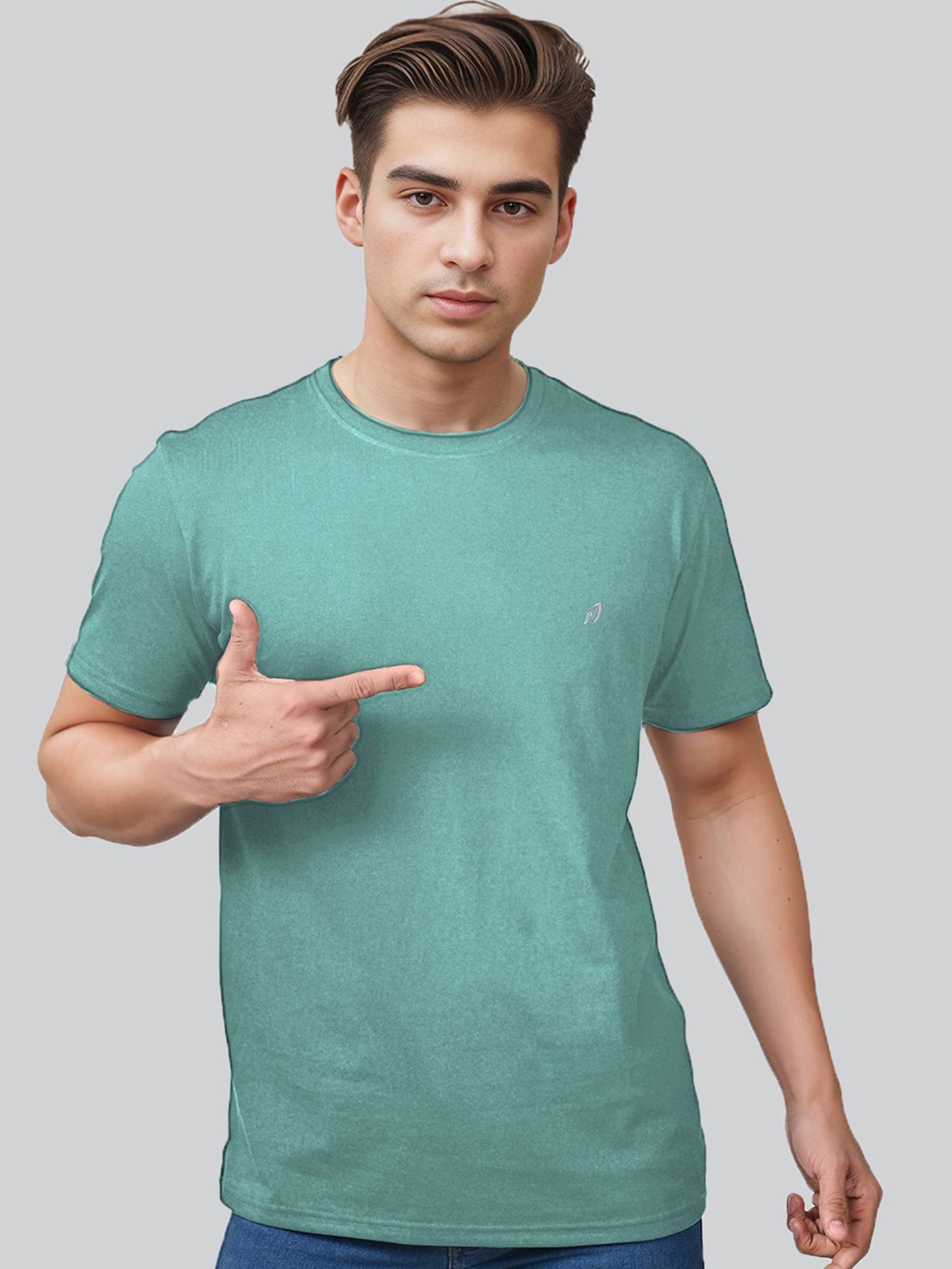 Lux Nitro Maroon & Sage Regular Fit T-Shirt